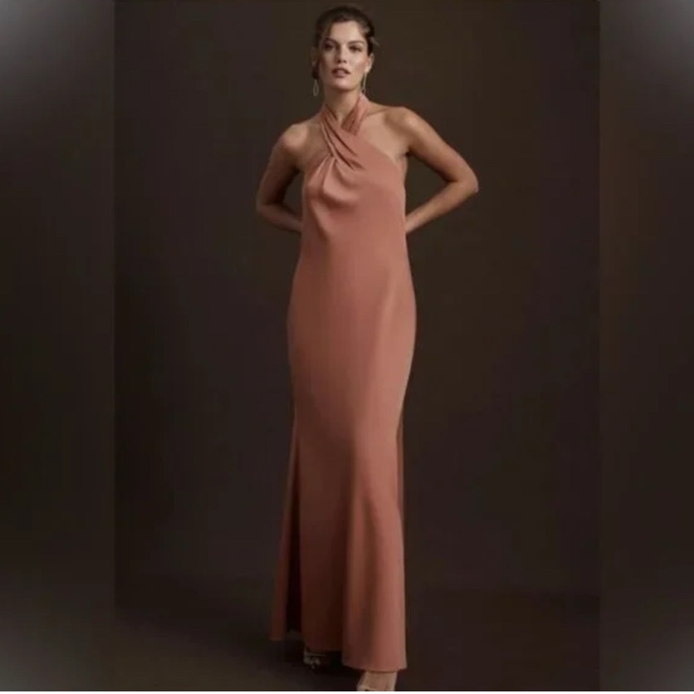 BHLDN RUBY SATIN CHARMEUSE DRESS in Sedona color